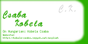 csaba kobela business card